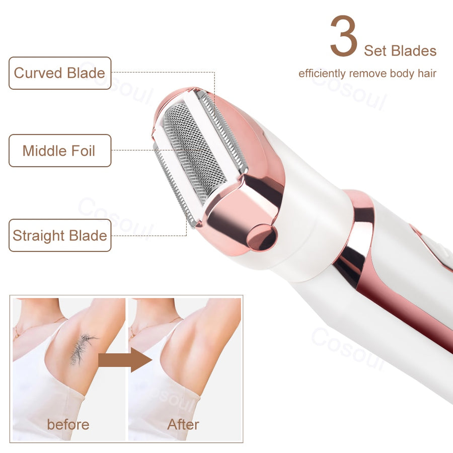 EleganceTrim™ 4-in-1 Portable Painless Electric Razor