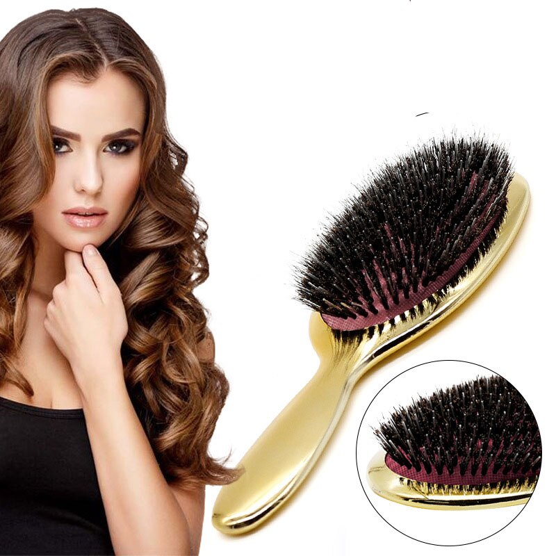 GlamourShine™ Luxury Boar Bristle Paddle Hair Brush